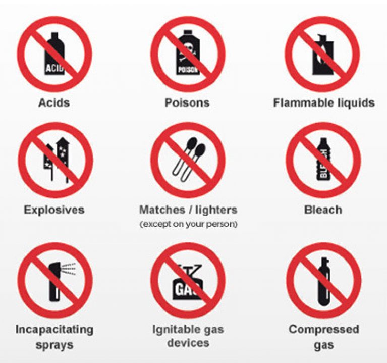 Things you cannot put in storage