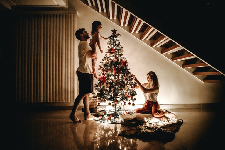 Setting up Christmas tree
