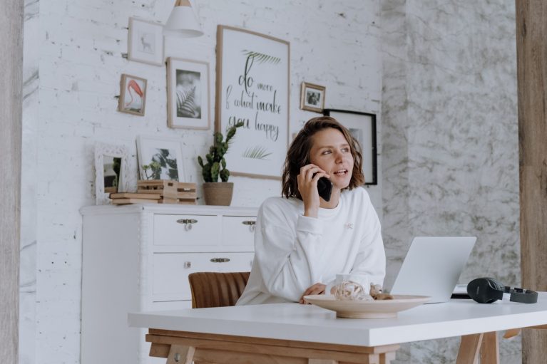 Woman calling someone